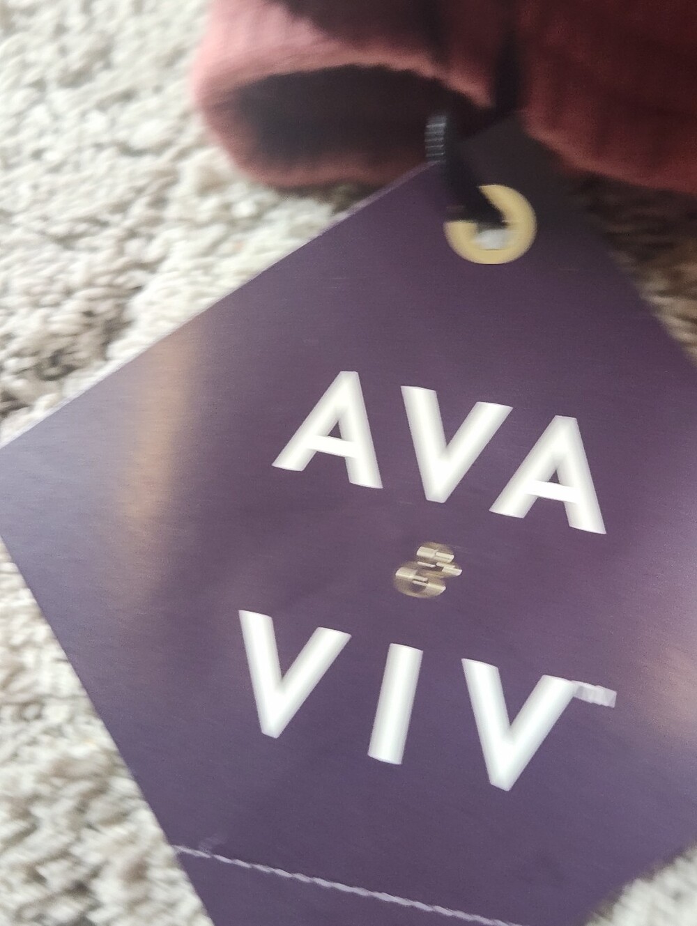 Women's High-Rise Tapered Ankle Fleece Joggers - Ava & Viv Mauve 3X - Picture 4 of 13